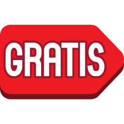 sin compromiso de pago Etiqueta roja con la palabra gratis